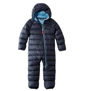 This is an L.L.Bean Infants' Ultralight 650 Down Bunting in Carbon Navy.